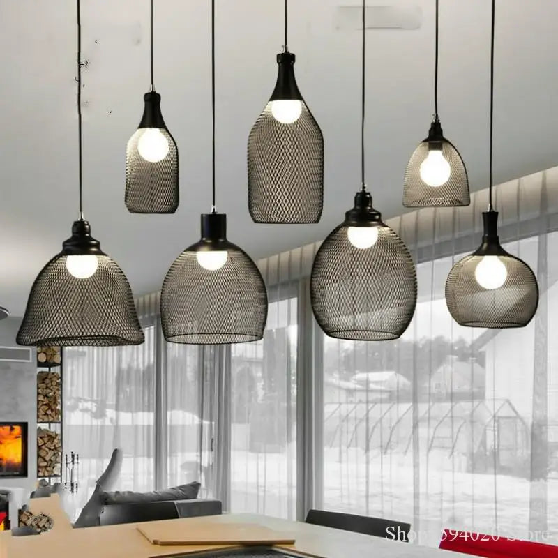 Kronleuchter Vogelkäfig Loftstil Retro Kreativ Minimalistisch Aus Eisen - vue 4 sur 18