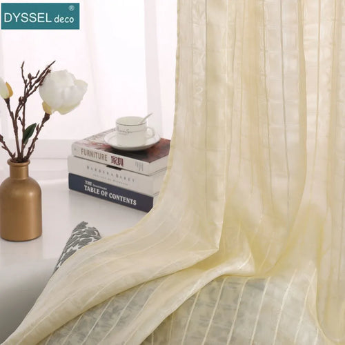 Rideau tulle carreaux style europeen pour salon chambre