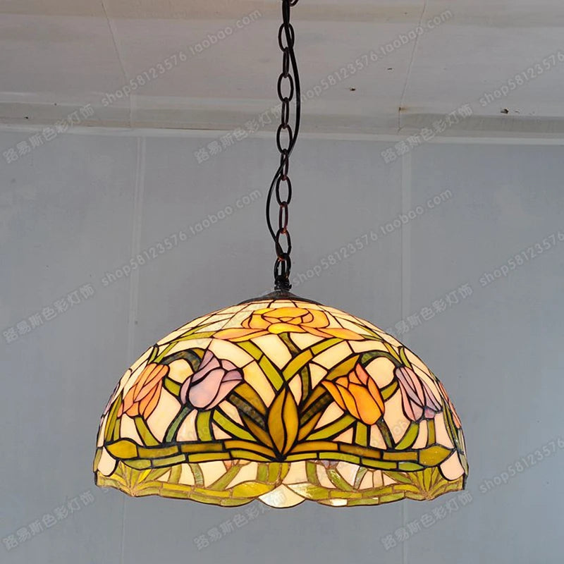 lustre en verre style antique pour restaurant et café - vue 4 sur 6