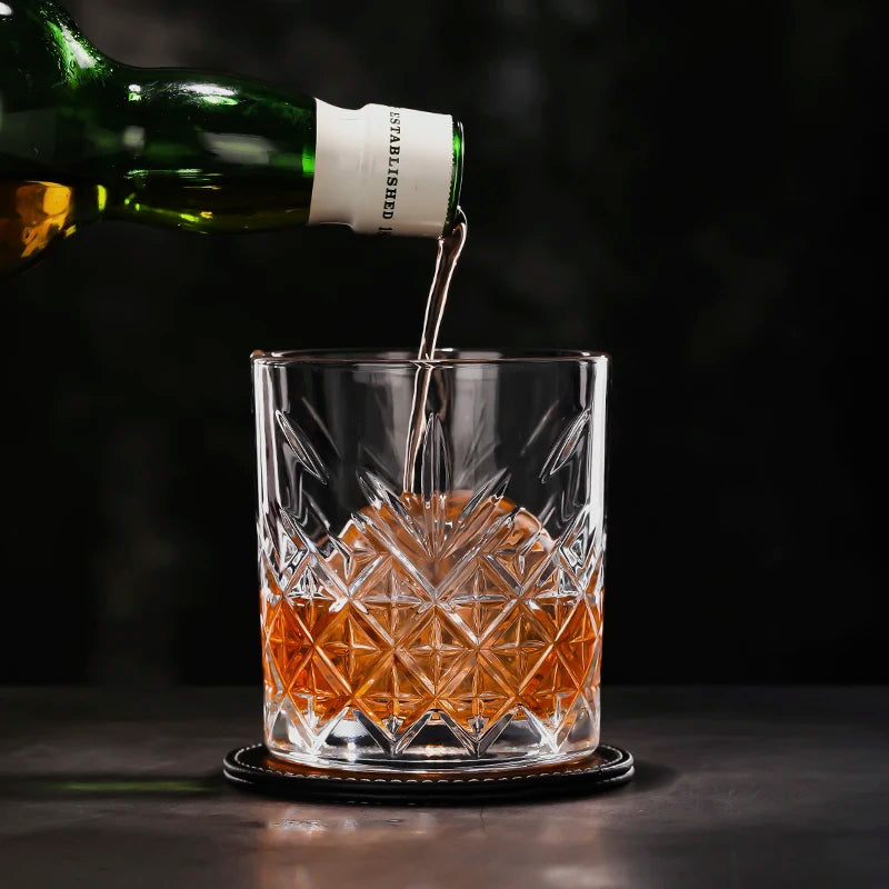 Lot 4 verres whisky style old fashioned relief - vue 6 sur 7