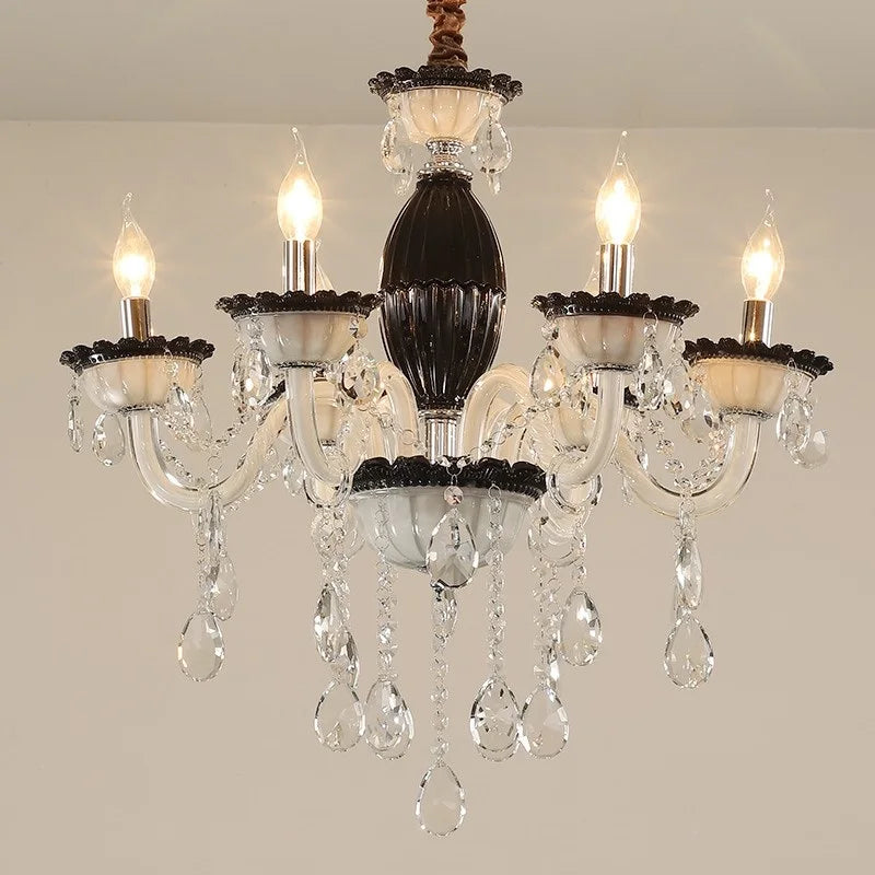 lustre moderne en cristal pour décoration intérieure lumineuse - vue 2 sur 6