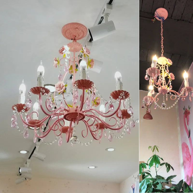 lustre moderne en cristal pour mariage et restaurant - vue 6 sur 14