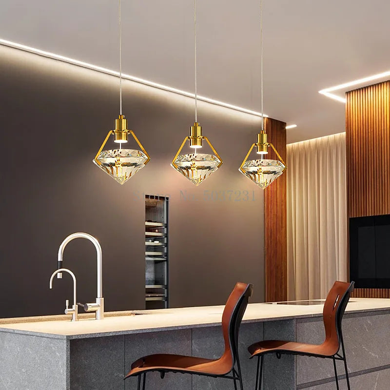 lustre led en cristal post-moderne pour décoration créative - vue 4 sur 9