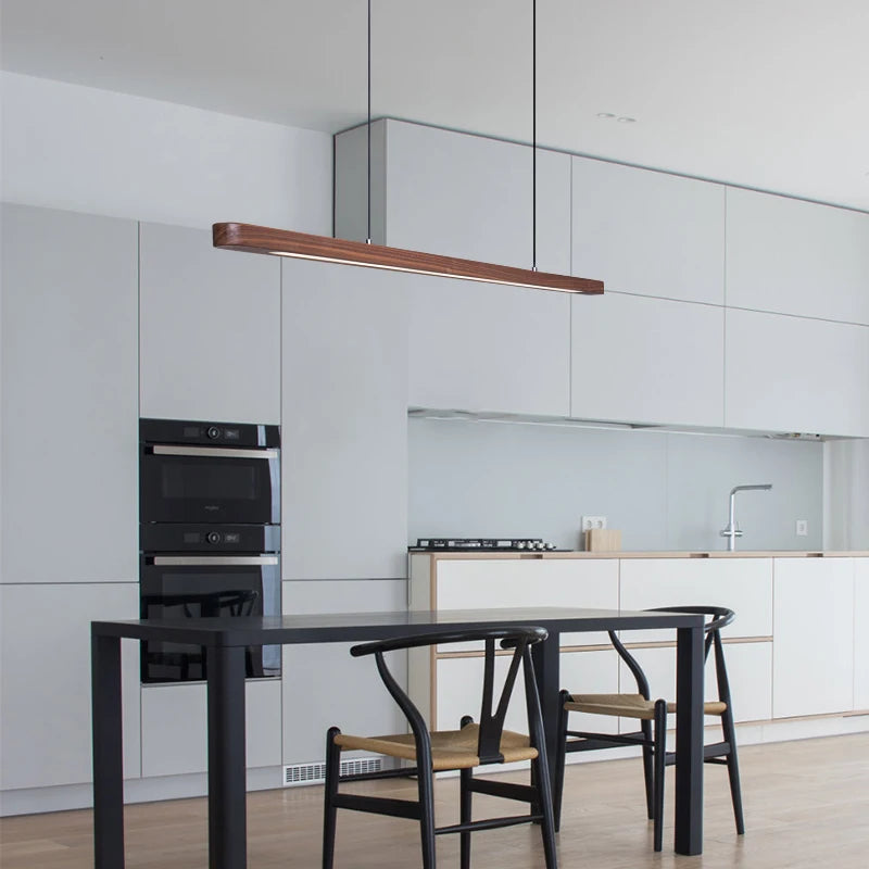 suspension en bois avec lumière led pour table à manger - vue 3 sur 10