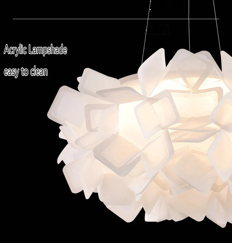 suspension fleur design italie led acrylique pour salon chambre