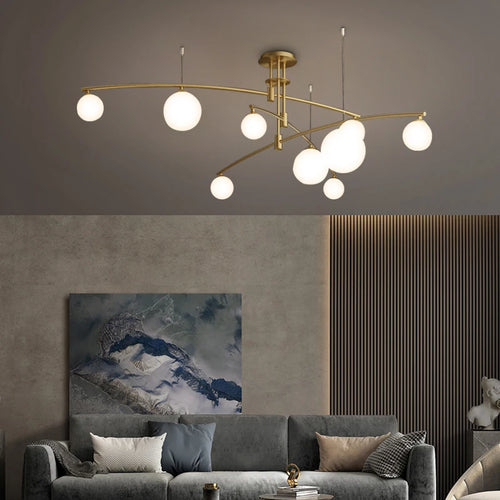 Moderne Pendelleuchte aus Metall und Glas für den Innenbereich - vue 7 sur 18