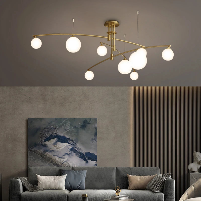 Moderne Pendelleuchte aus Metall und Glas für den Innenbereich - vue 6 sur 18