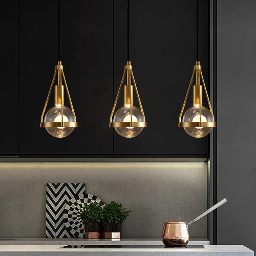 LED-Pendelleuchte Loft Kupfer Kristall Nordisch - vue 2 sur 12