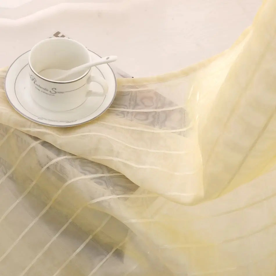 Rideau tulle carreaux style europeen pour salon chambre