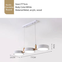 lustre nordique led moderne en bois et métal