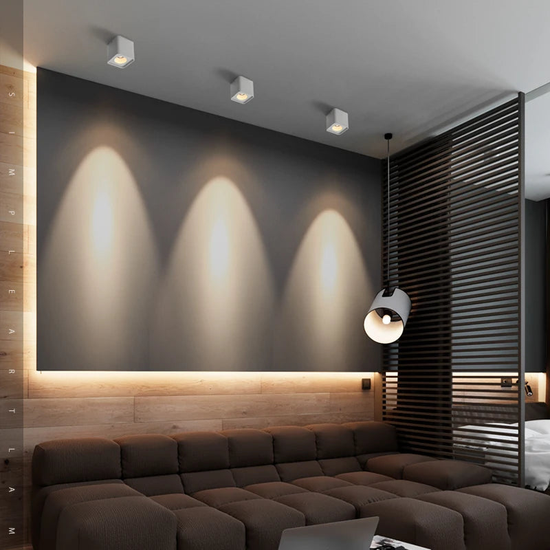 spot de plafond led cob super lumineux à gradation monté carré - vue 4 sur 4