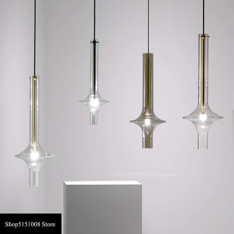 lampes suspendues post-modernes nordiques en verre de luxe - vue 4 sur 12