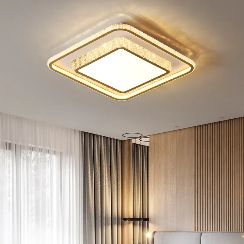 plafonnier moderne en cristal ambiance chaleureuse et romantique - vue 3 sur 5