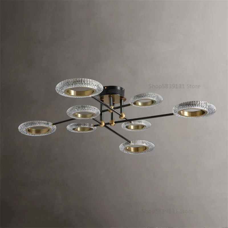 plafonnier led en cuivre avec abat-jour pmma haute transmission