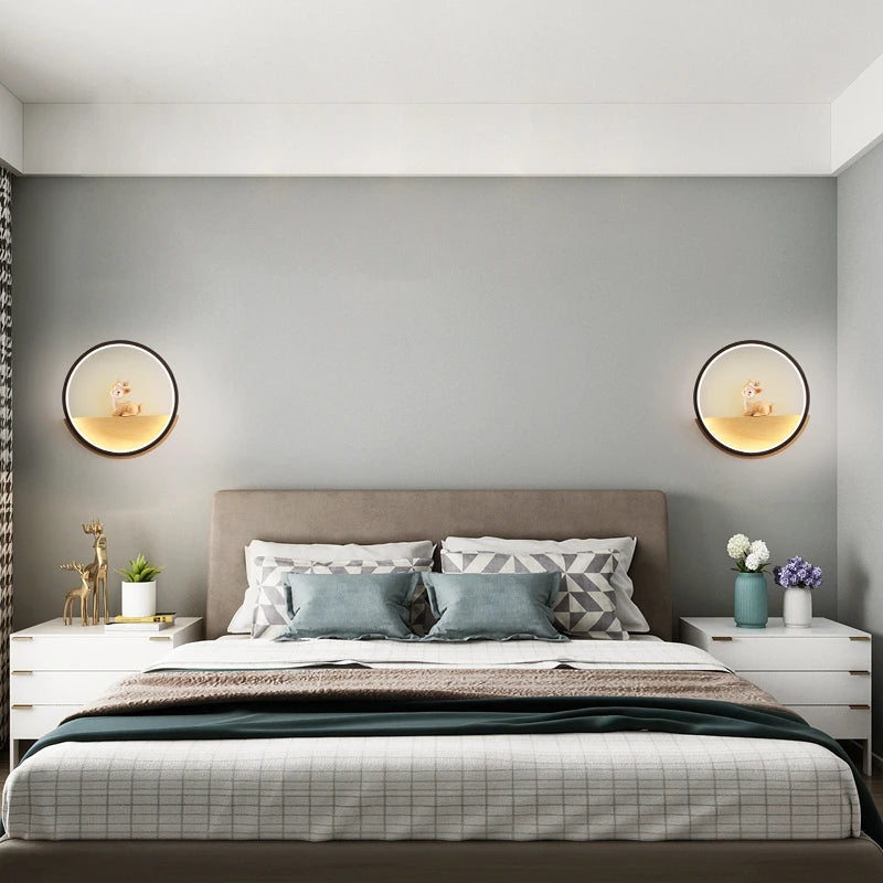 applique murale led modernes avec gradateur luminaire cerf - vue 5 sur 10