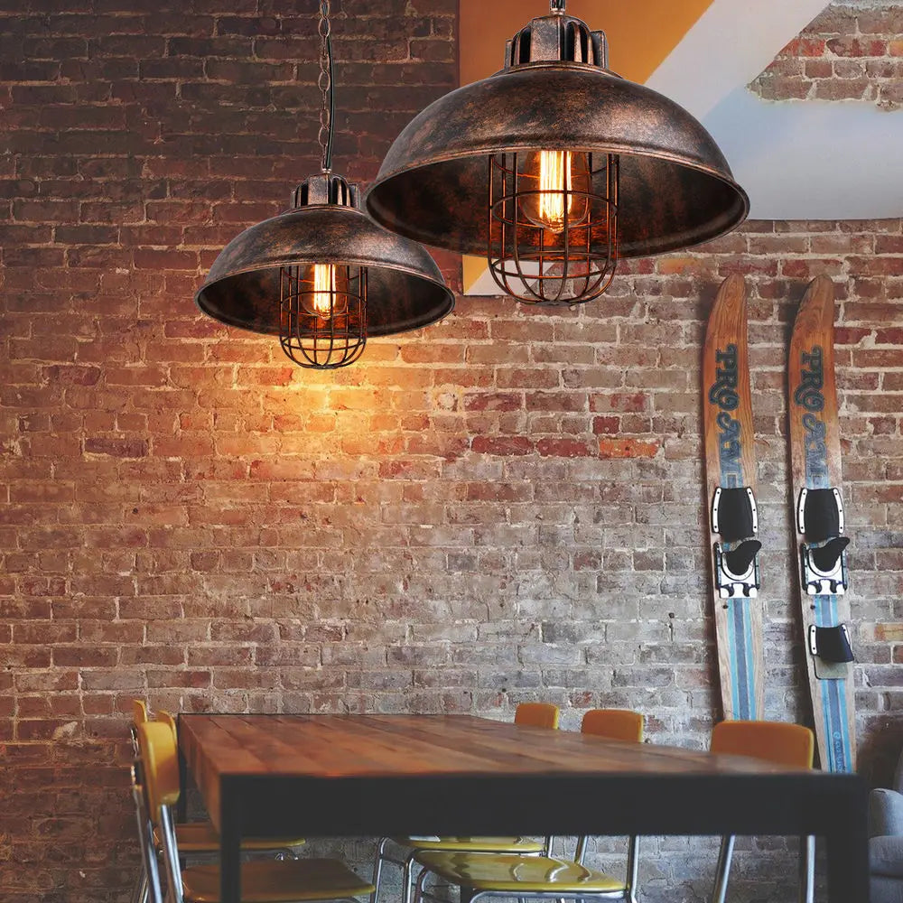 lampes suspendues industrielles rétro led pour bar restaurant loft - vue 4 sur 9