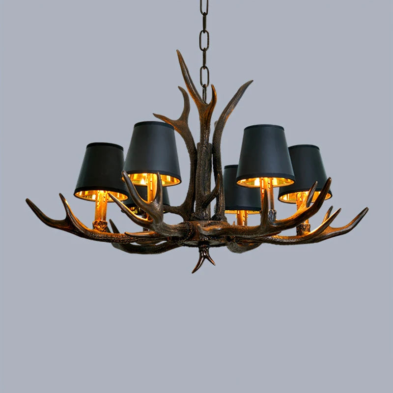 lustre vintage amérique pour café bar hôtel avec suspension deerhorn
