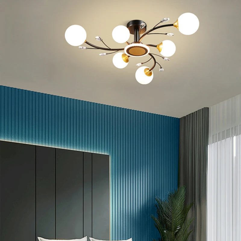 lustre moderne en cristal pour une ambiance luxueuse et minimaliste - vue 4 sur 8