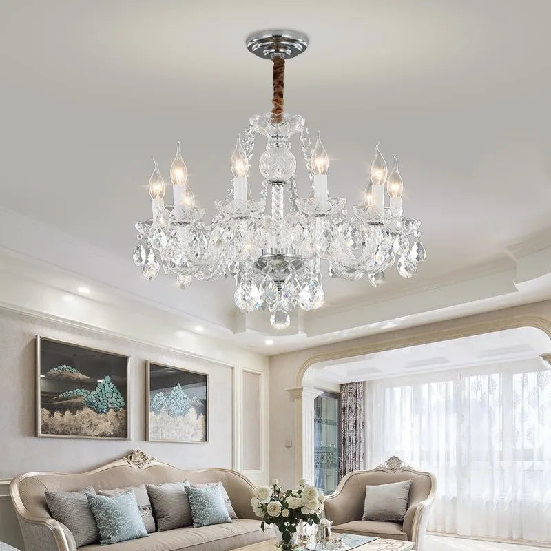 lustre en cristal doré pour décoration intérieure élégante - vue 5 sur 13