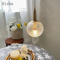 Pendelleuchte aus goldenem Glas mit elegantem Kupferdesign