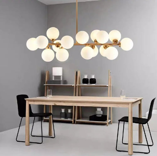Design-Pendelleuchte im skandinavischen Stil aus Milchglas mit Halterung - vue 6 sur 10