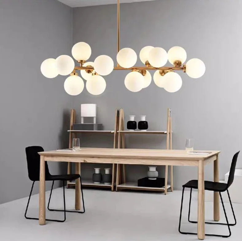 Design-Pendelleuchte im skandinavischen Stil aus Milchglas mit Halterung - vue 5 sur 10