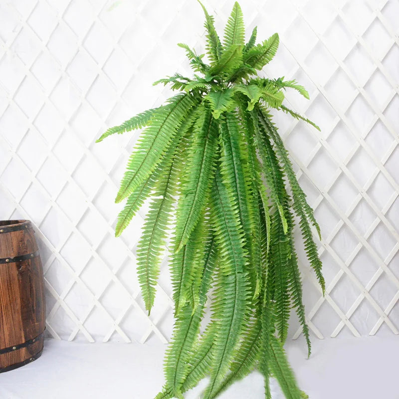 plantes artificielles suspendues grandes plantes tropicales en rotin décoratives - vue 5 sur 11