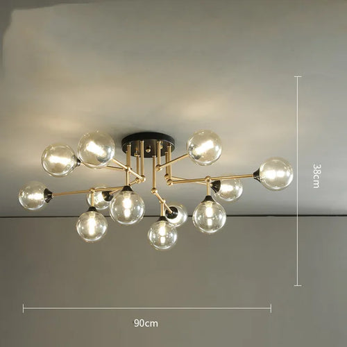 Moderner Kronleuchter aus Glas mit dekorativem Licht und zeitgemäßem Design - vue 9 sur 12