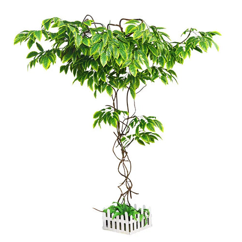 Artificial green plants winding vines, simulated banyan branches, everlasting banyan tree interior decoration, living room, home - vue 7 sur 18