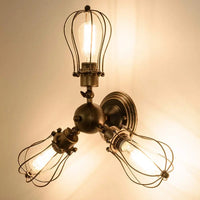 plafonnier vintage loft en fer cage métal lumière led nordique