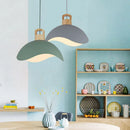 suspension moderne nordique en bois et aluminium éclairage décoratif