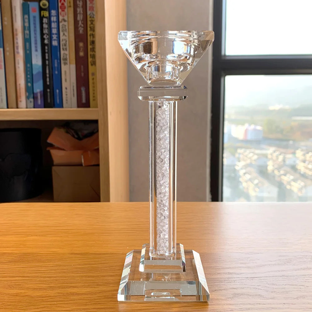 bougeoir en cristal haut de gamme pour décoration romantique - vue 2 sur 6