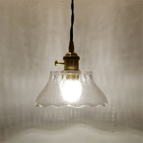 Vintage Loft Pendelleuchte aus Messing und Glas für stilvolle Wohnraumdekoration