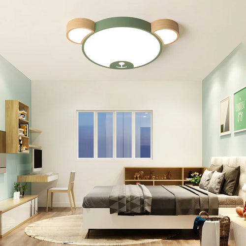 plafonnier créative moderne en forme d'ours en bois led - vue 2 sur 9