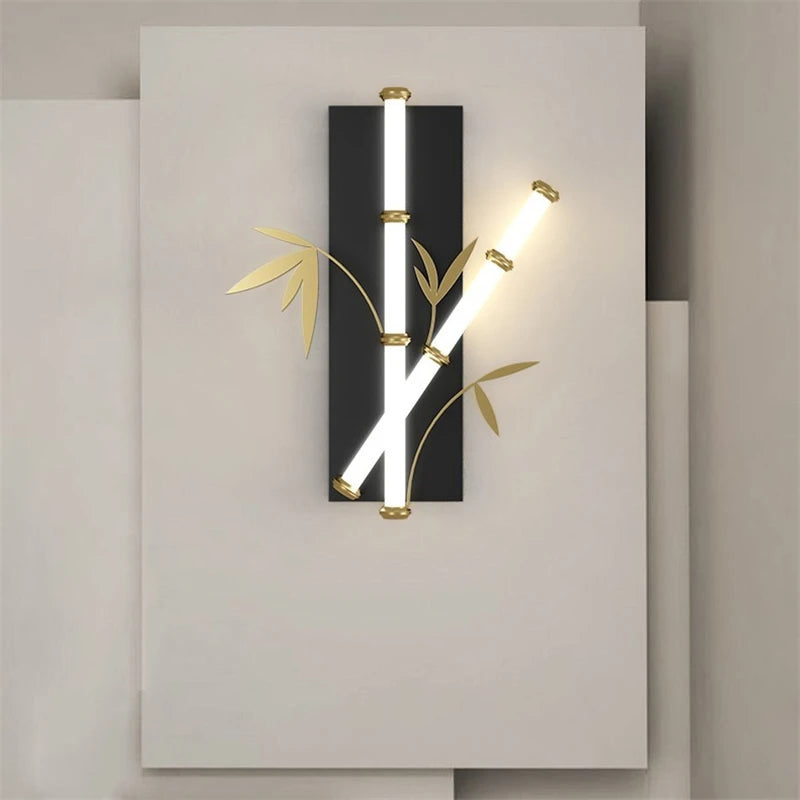 applique murale imitation bambou acrylique style chinois moderne