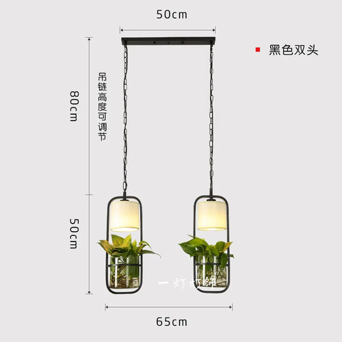 Industrielle Pendelleuchte aus Metall im modernen chinesischen Design - vue 12 sur 13