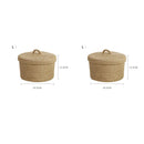 Cosmetics Storage Box, Jute Woven Basket, Tabletop Key, Remote Control Container, Snack Case with Cover Organizer, ECO Friendly