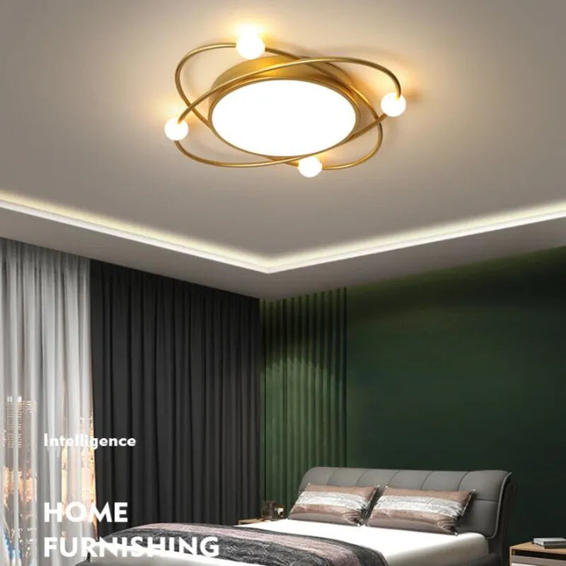lustre rond moderne à led avec télécommande pour intérieur élégant - vue 4 sur 10