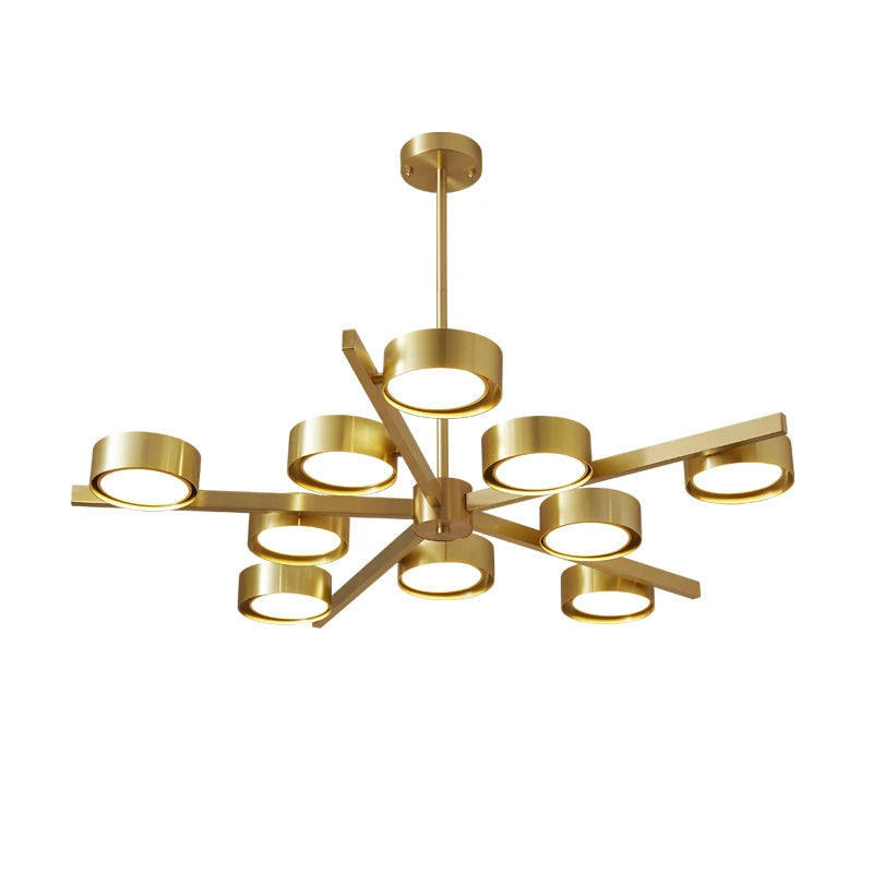 lustre nordique en cuivre design créatif pour éclairage doux
