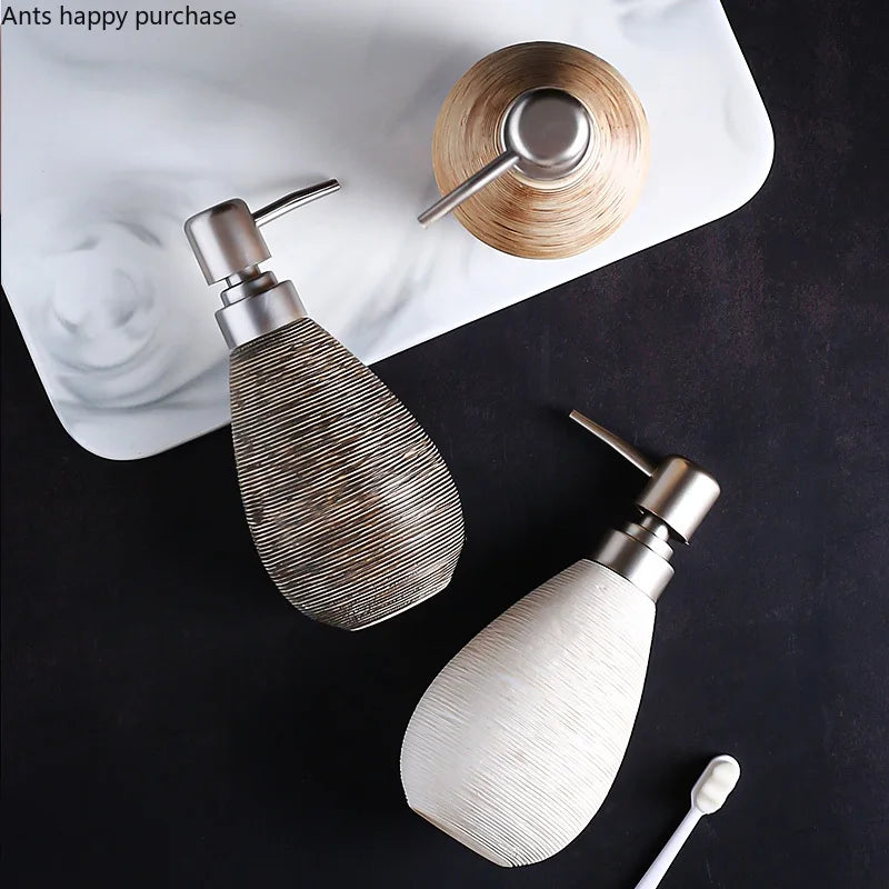 bouteille en céramique pour lotion gel douche et savon - vue 5 sur 11