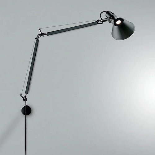 Moderne LED-Wandleuchte mit langem, klappbarem und verstellbarem Arm für Lesezimmer - vue 3 sur 16