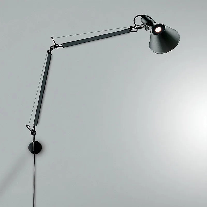 Moderne LED-Wandleuchte mit langem, klappbarem und verstellbarem Arm für Lesezimmer - vue 3 sur 16
