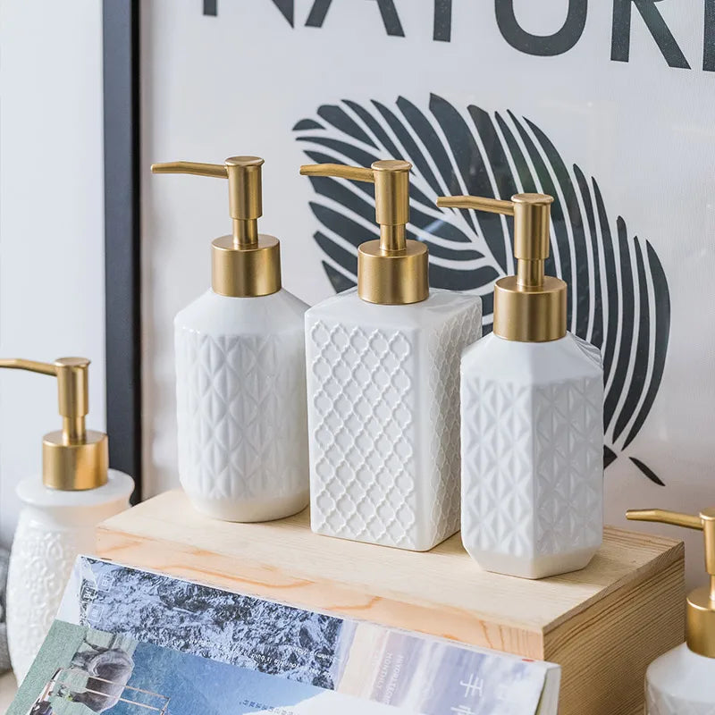 distributeurs de savon liquide en céramique pour salle de bain cadeau - vue 4 sur 11