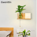 Moderne LED-Wandleuchte aus Holz und Glas zum Selbstmontieren
