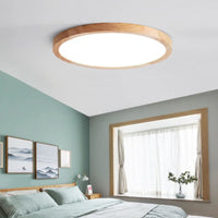 plafonnier led en bois véritable pour éclairage intérieur