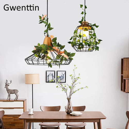 Moderne Pendelleuchte aus Holz mit LED-Beleuchtung für Pflanzen - vue 6 sur 12