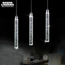 Suspension led moderne minimaliste bulle K9 lampes suspendues en cristal salle à manger cylindre long tube lampes suspendues haut plafond