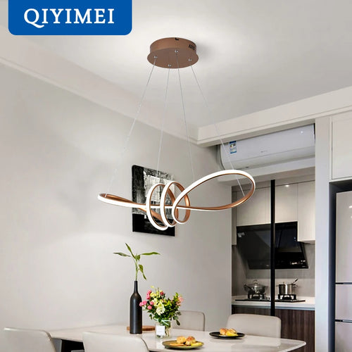 lampe suspendue led moderne avec télécommande luminaria avize