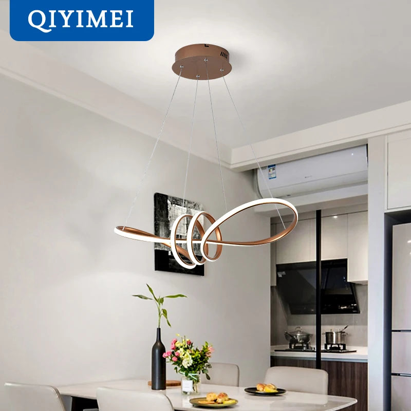lampe suspendue led moderne avec télécommande luminaria avize