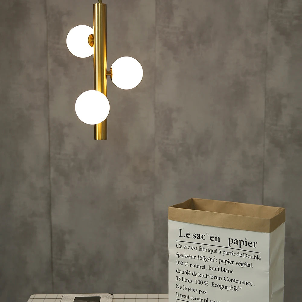 lampes suspendues dorées créatives en forme de haricot magique - vue 4 sur 6